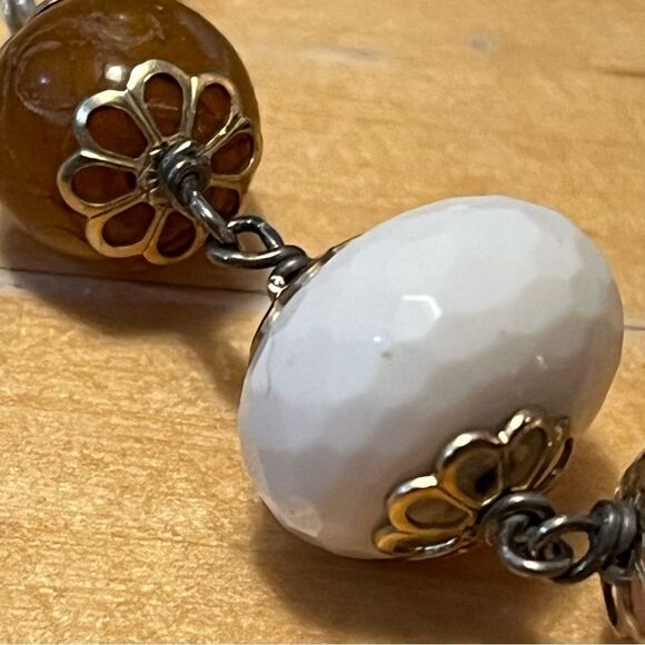 Art Deco Crystal Beaded Bracelet Wire Flower Design Small Wrist Fit - Picture 4 of 8